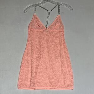 Victorias Secret Lacie Bustle Back Slip Dress XS Peach Babydoll Lace Lingerie